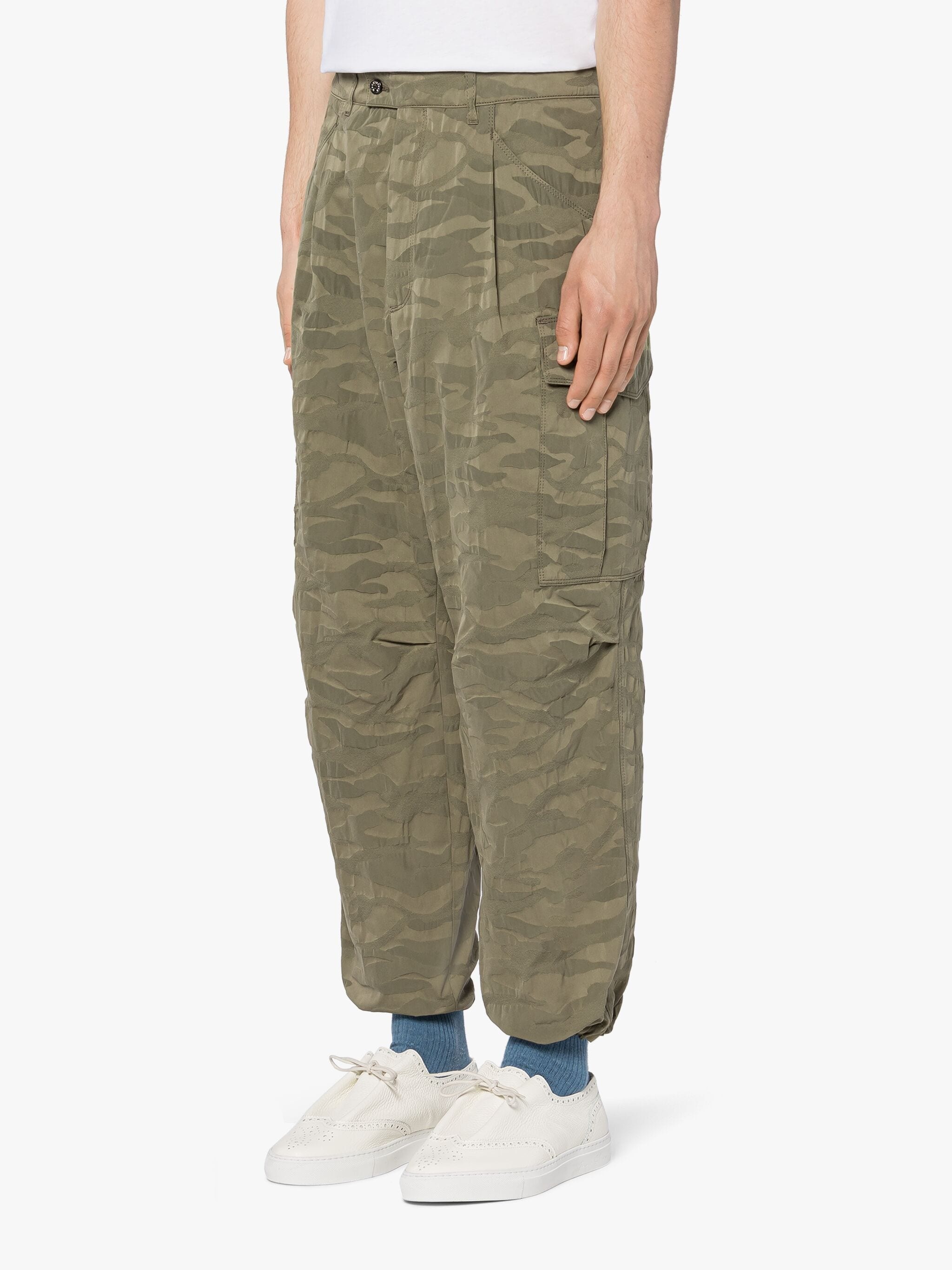 MILITARY GREEN CAMO CARGO TROUSERS - 3
