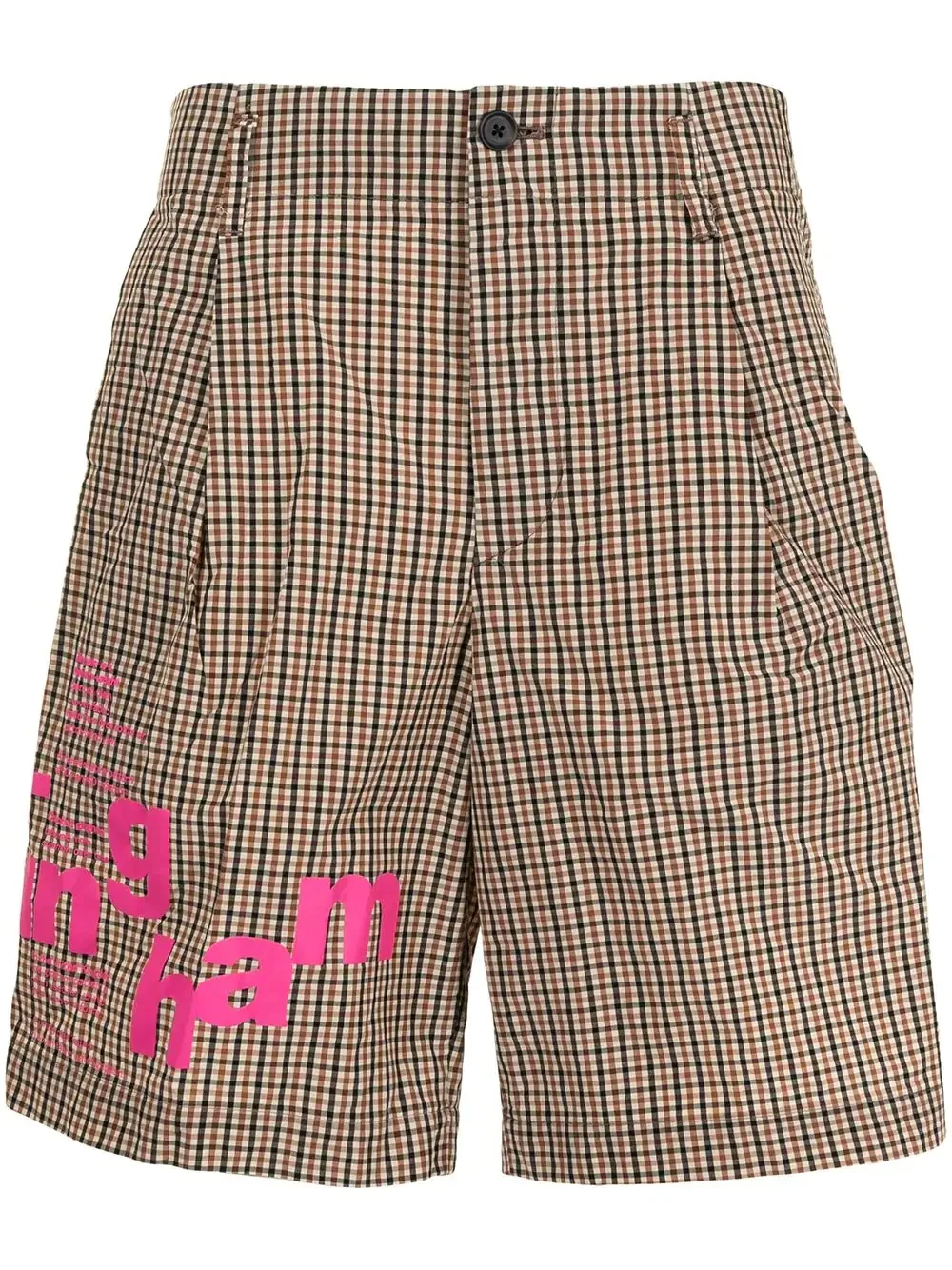 plaid-check pattern shorts - 1