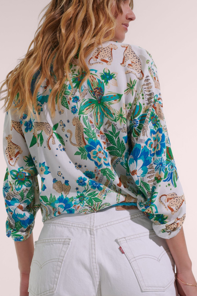 Poupette St Barth Shirt Azia - Blue Leo Foulard outlook