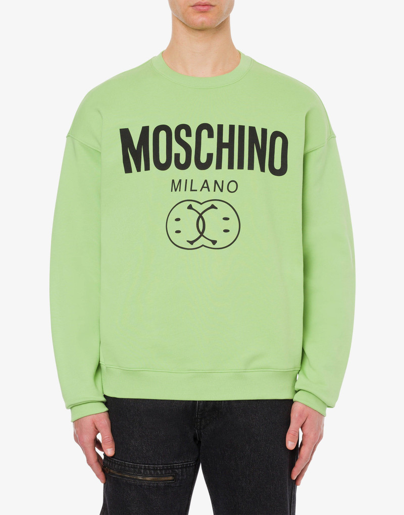 Moschino DOUBLE SMILEY® LOGO ORGANIC COTTON SWEATSHIRT outlook