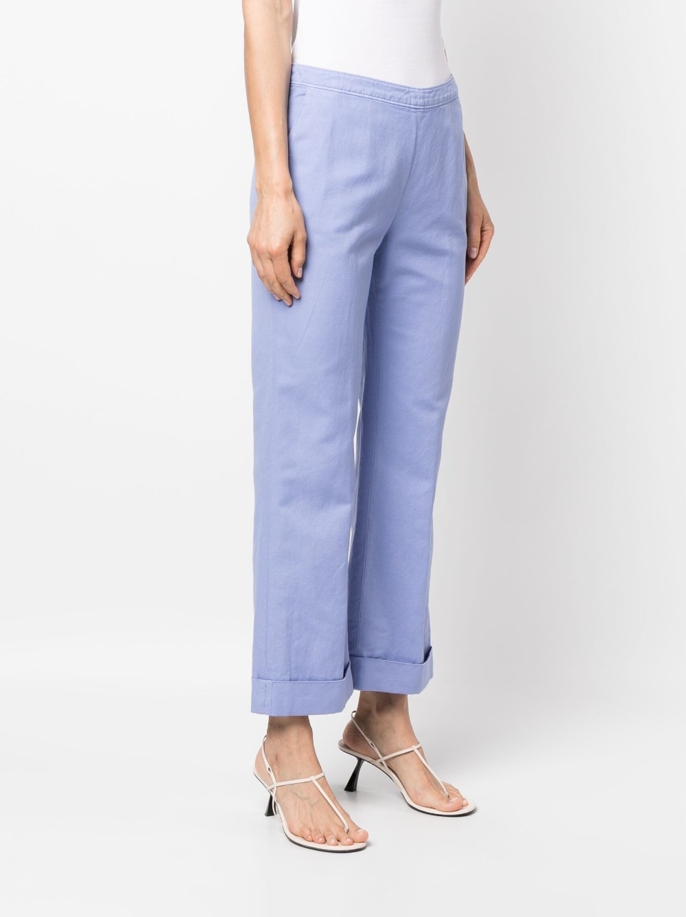 turn-up hem cropped trousers - 3