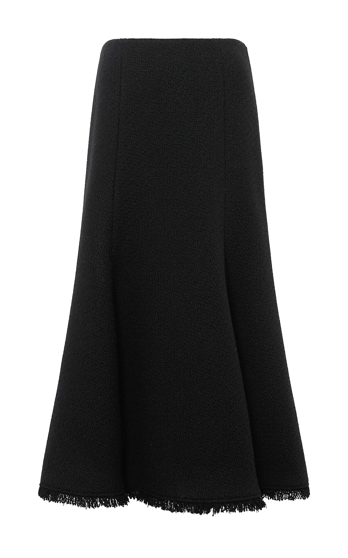 Patterson Midi Skirt in Black Virgin Wool Cashmere - 1