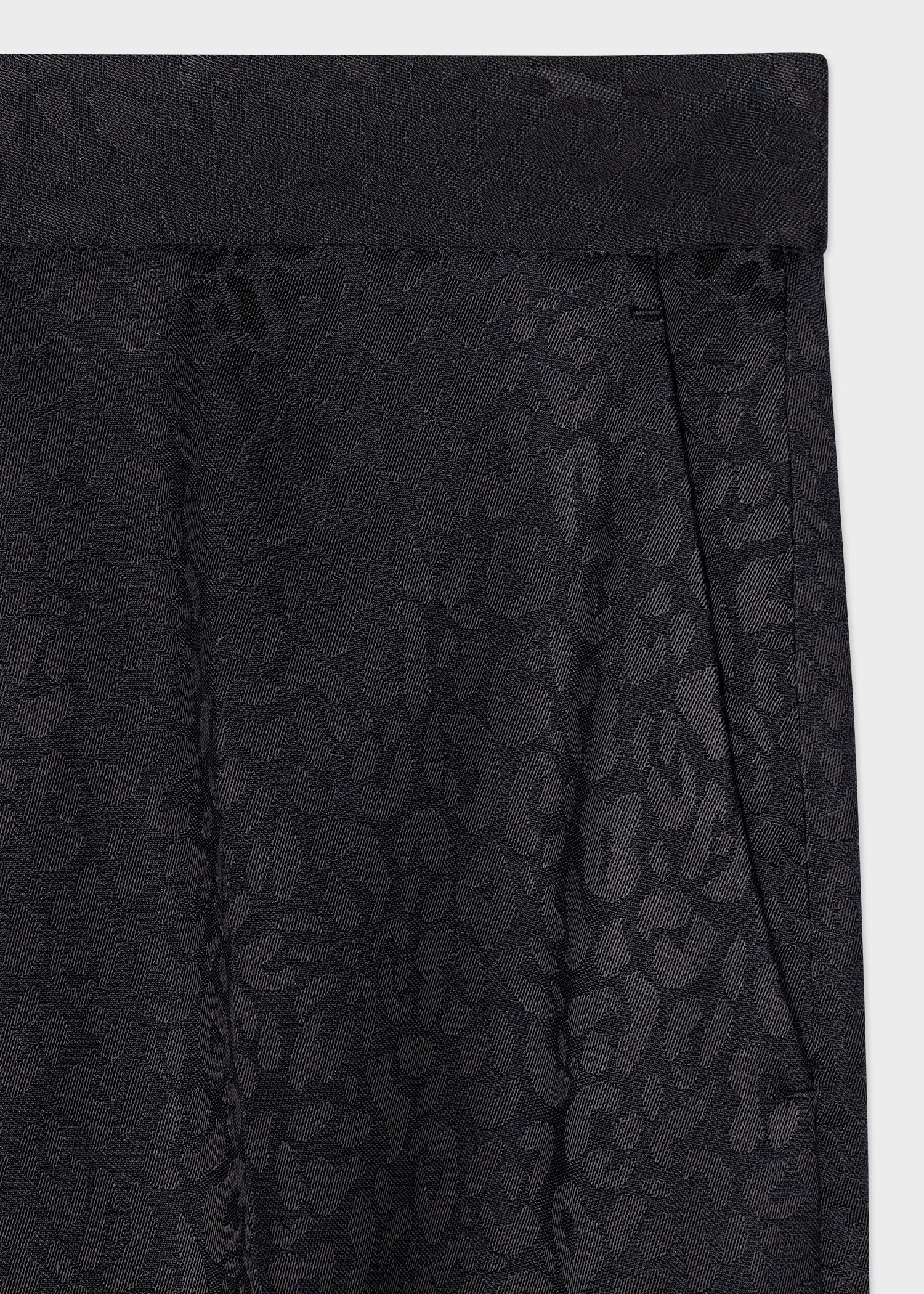 Black Animal Jacquard Wide-Leg Trousers - 2