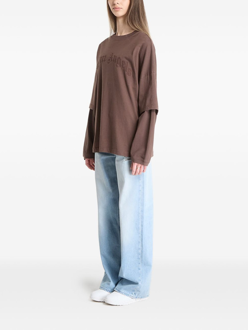 logo-embroidered layered T-shirt 3