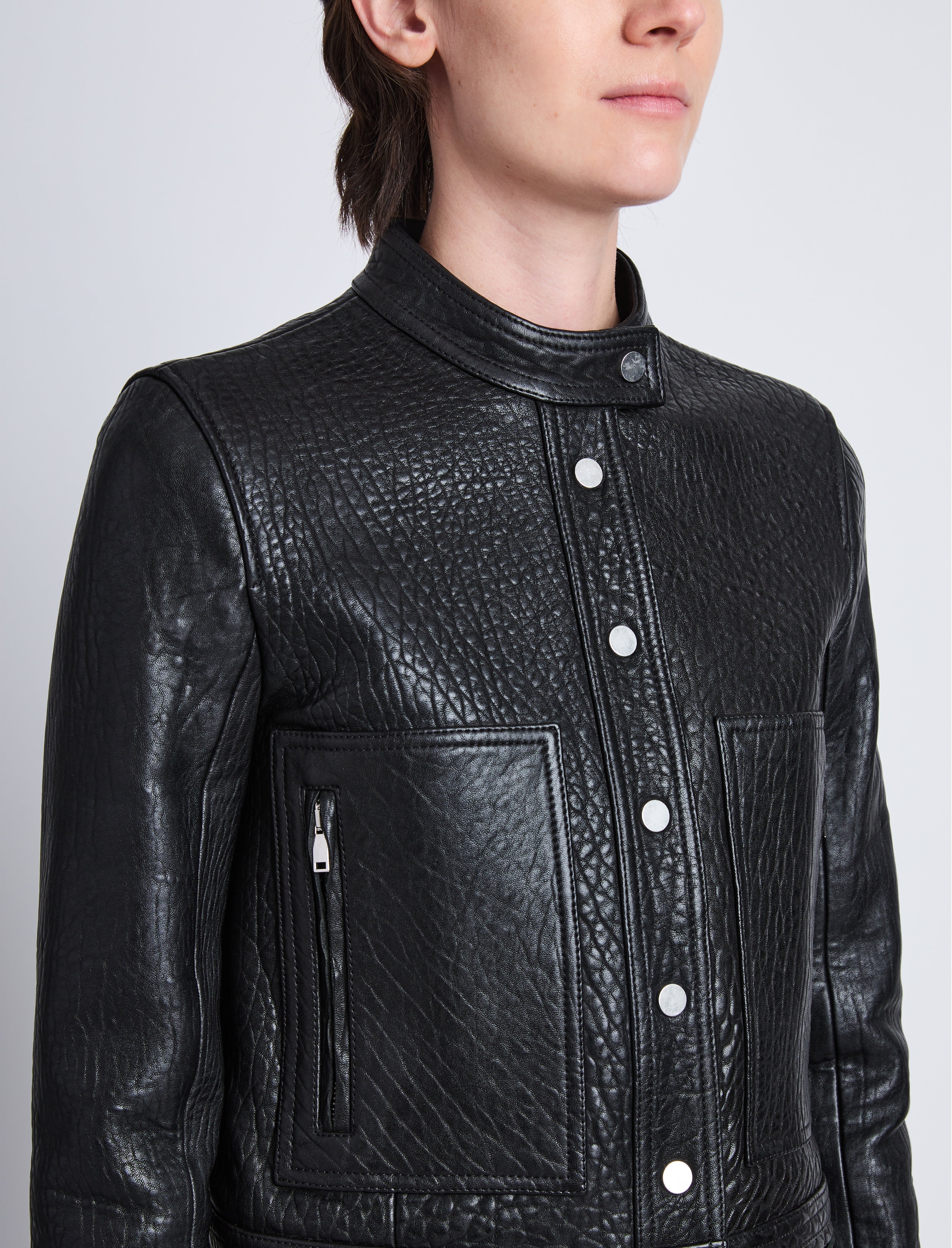 Alice Jacket in Textured Grainy Leather - 6