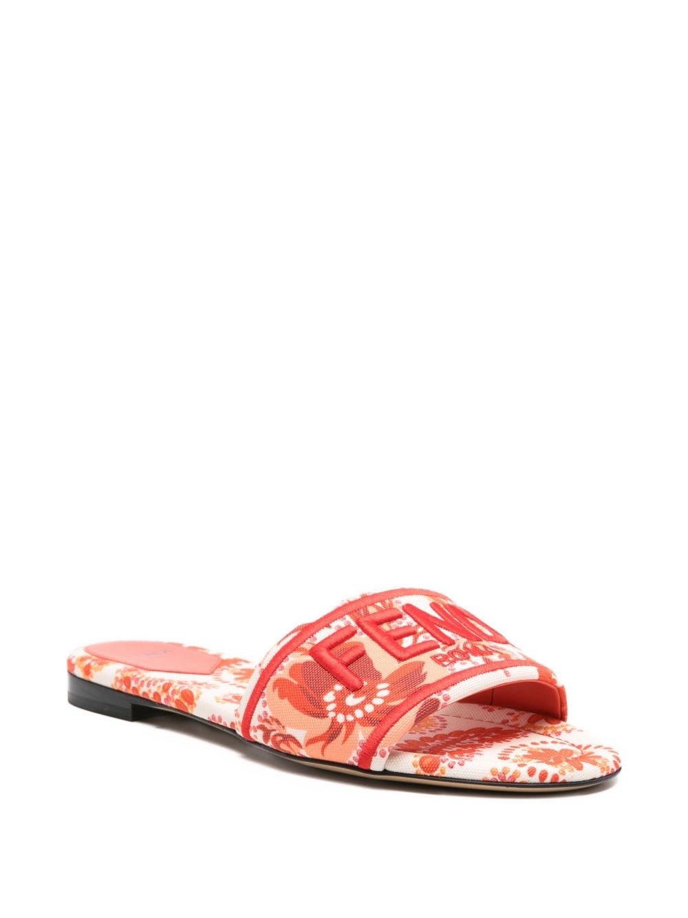 logo-embroidered slides - 2