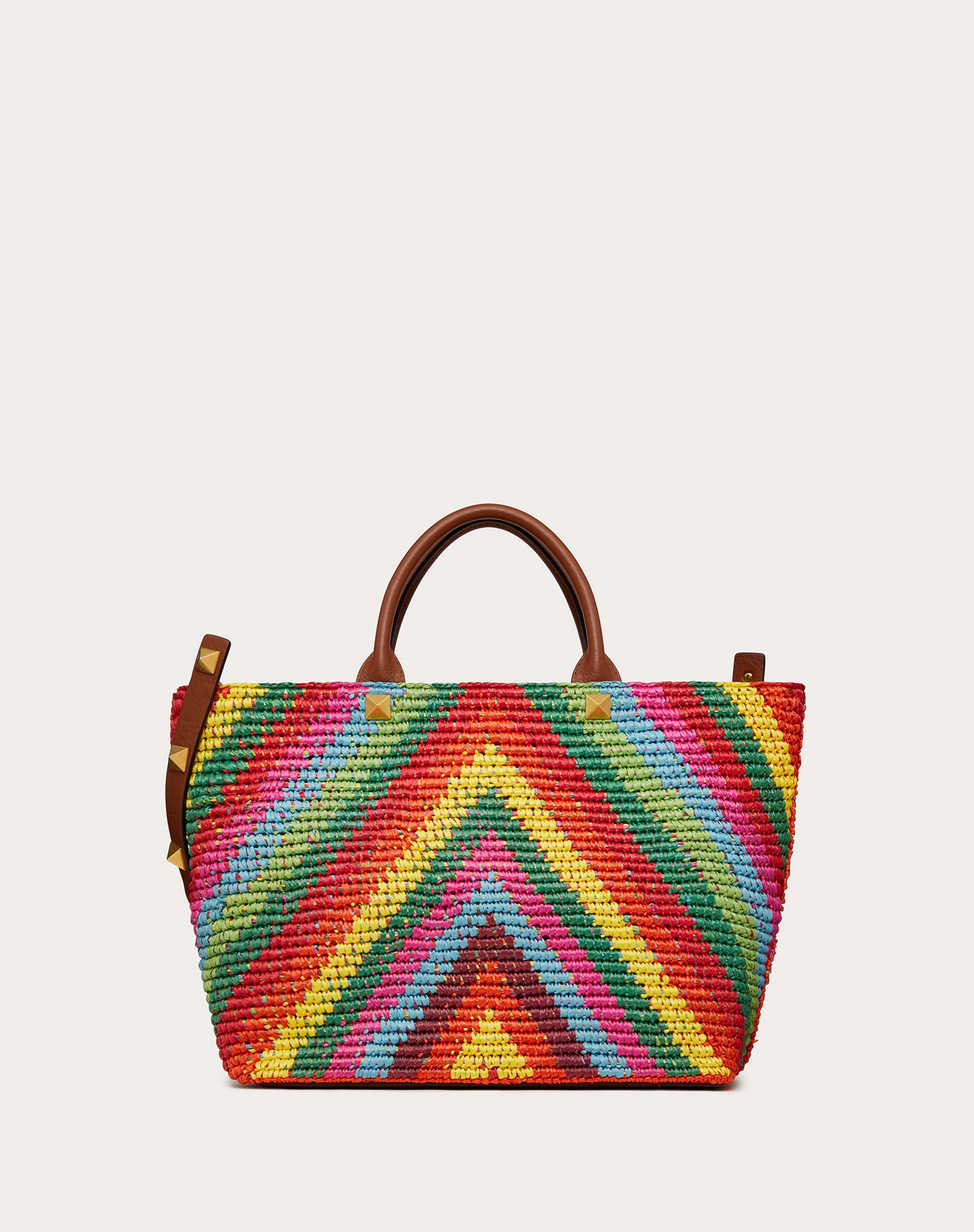 SUMMER TOTE IN MULTICOLORED RAFFIA - 1