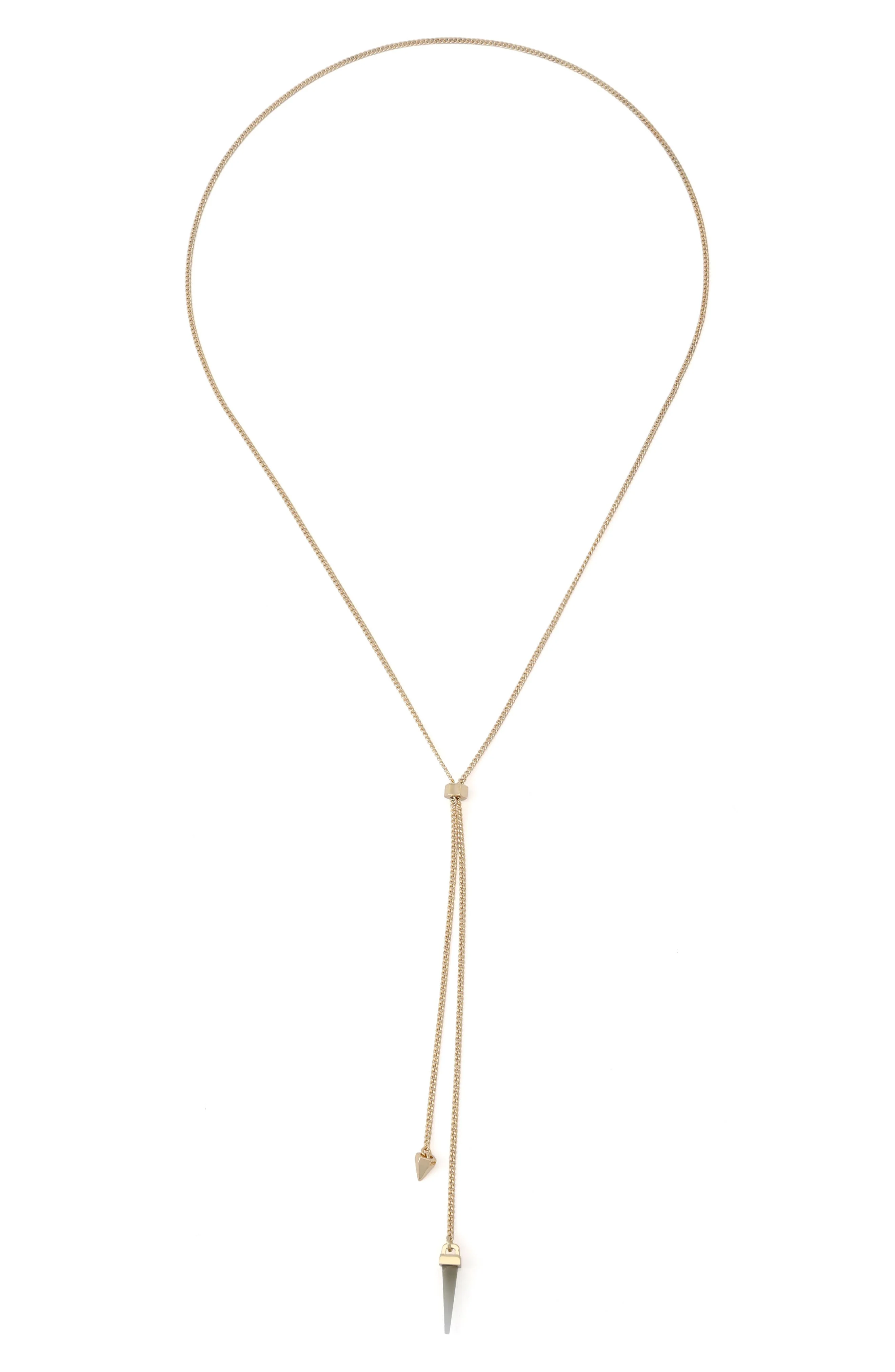 AllSaints Spike Lariat Necklace in Shiny Gold at Nordstrom - 1