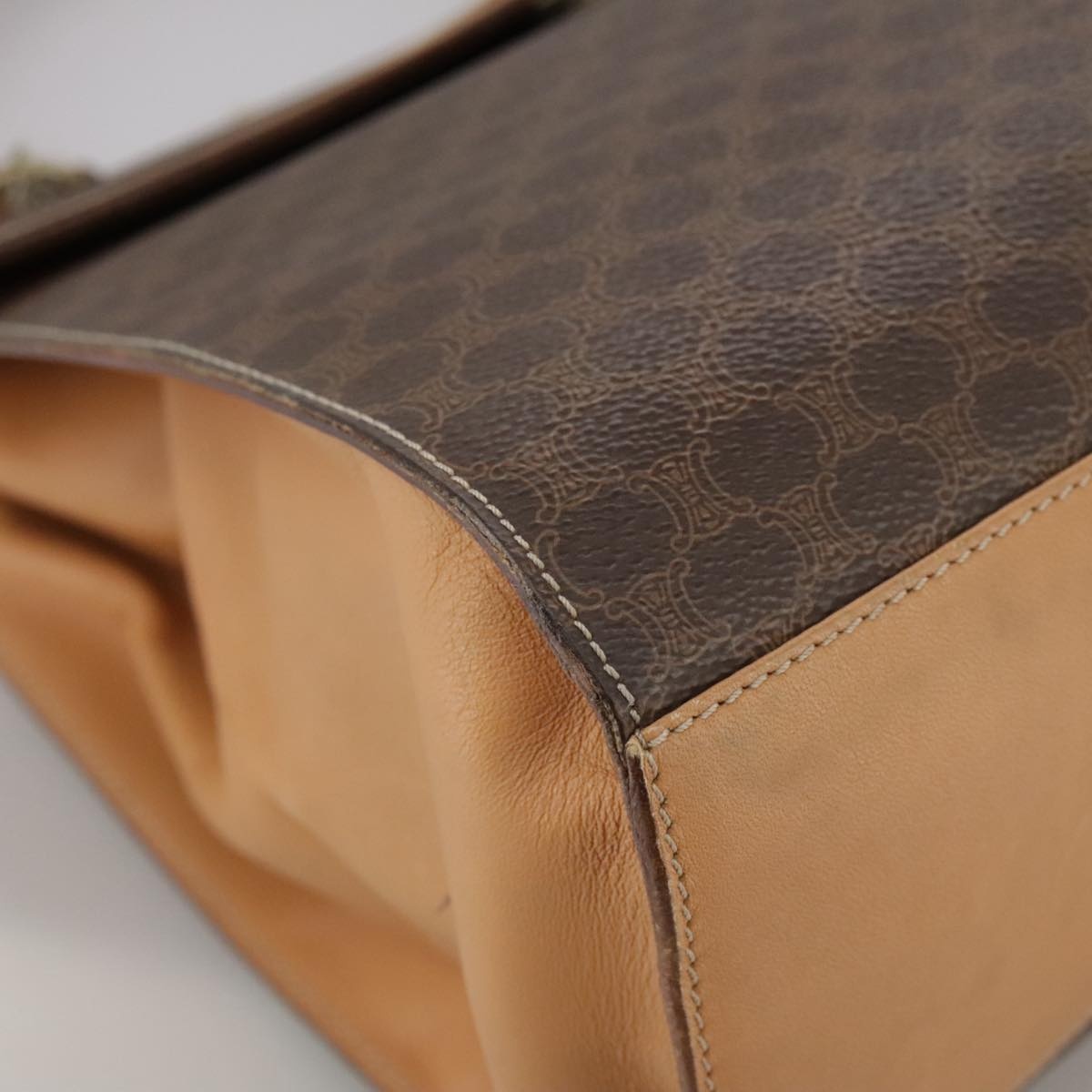 CELINE Macadam Canvas Hand Bag Pvc Leather Brown - 14