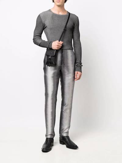 Diesel metallic-effect fitted trousers outlook