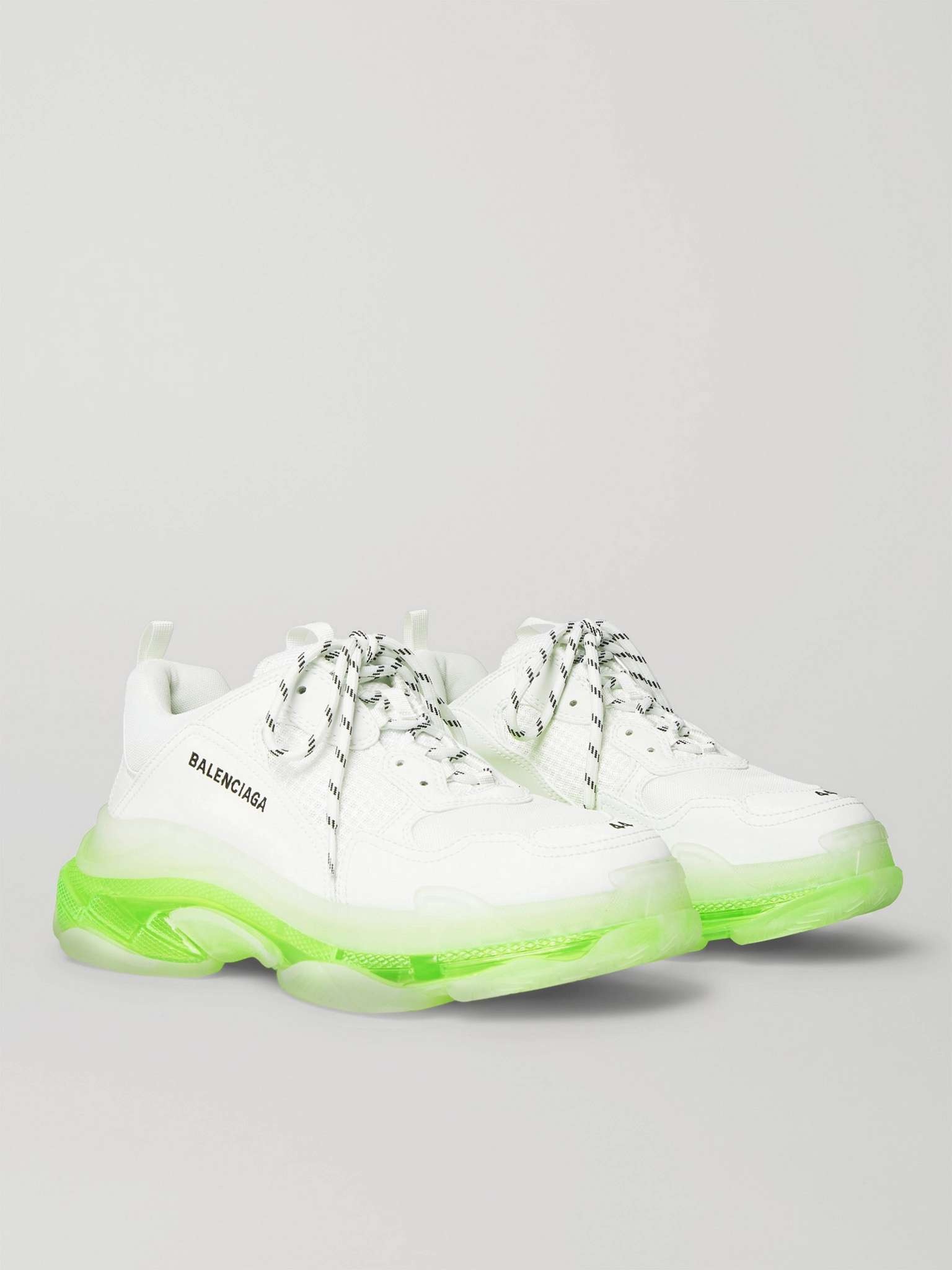 Triple S Clear Sole Mesh and Leather Sneakers - 4
