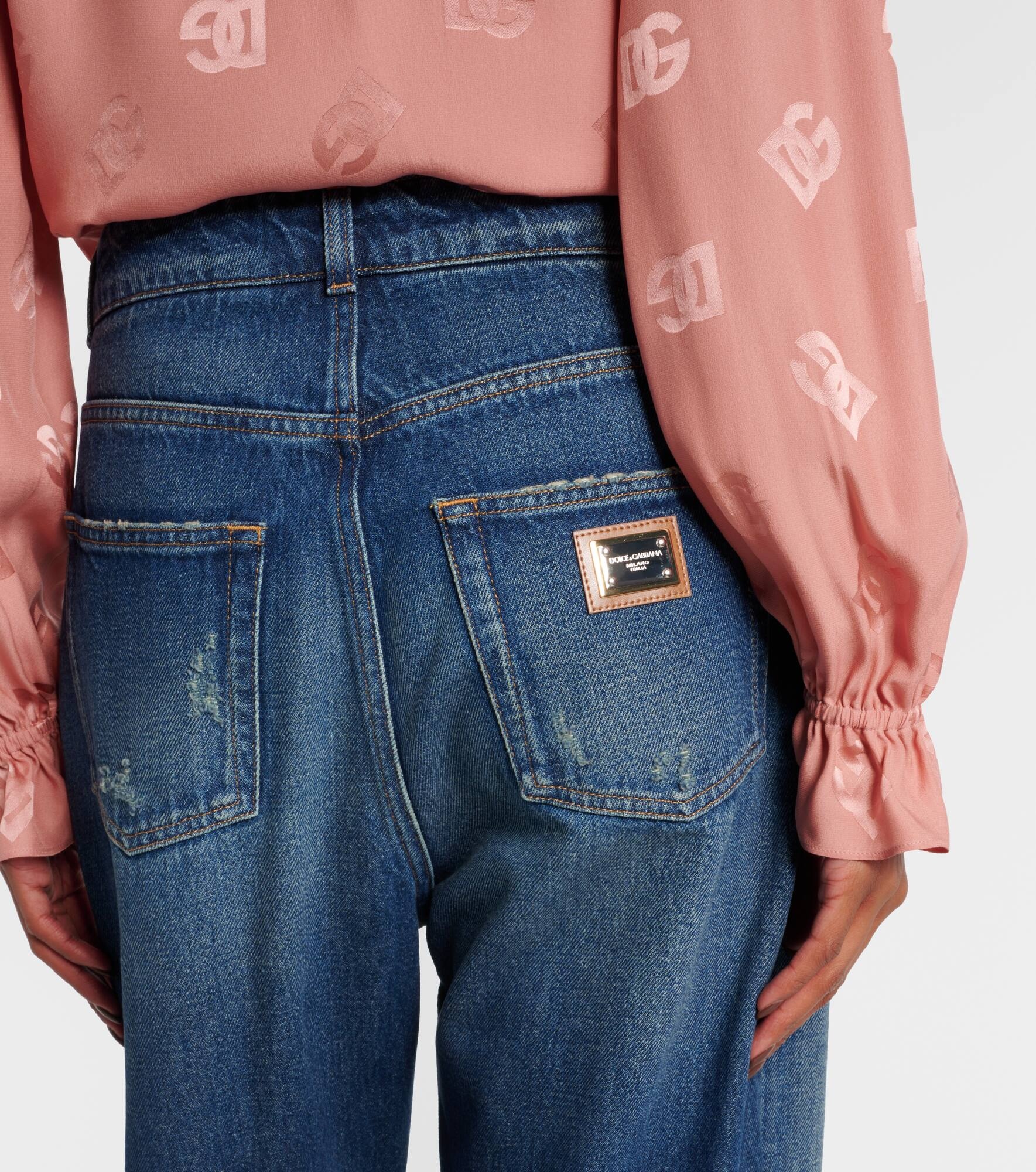 Distressed straight jeans - 6