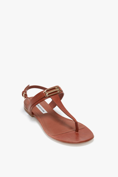 Victoria Beckham Flat Chain Sandal In Tan Leather outlook