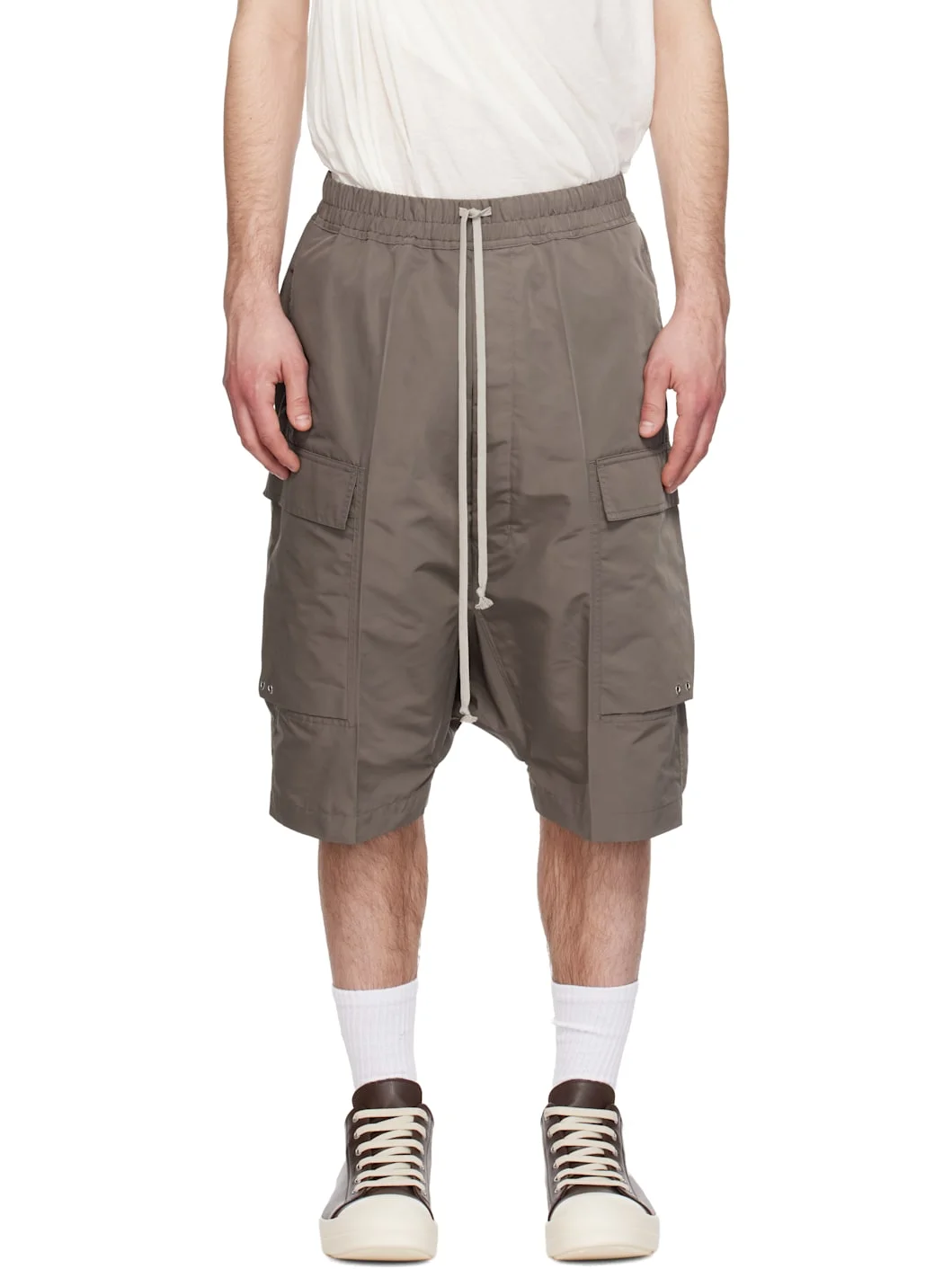 Gray Temple Pods Cargo Shorts - 1