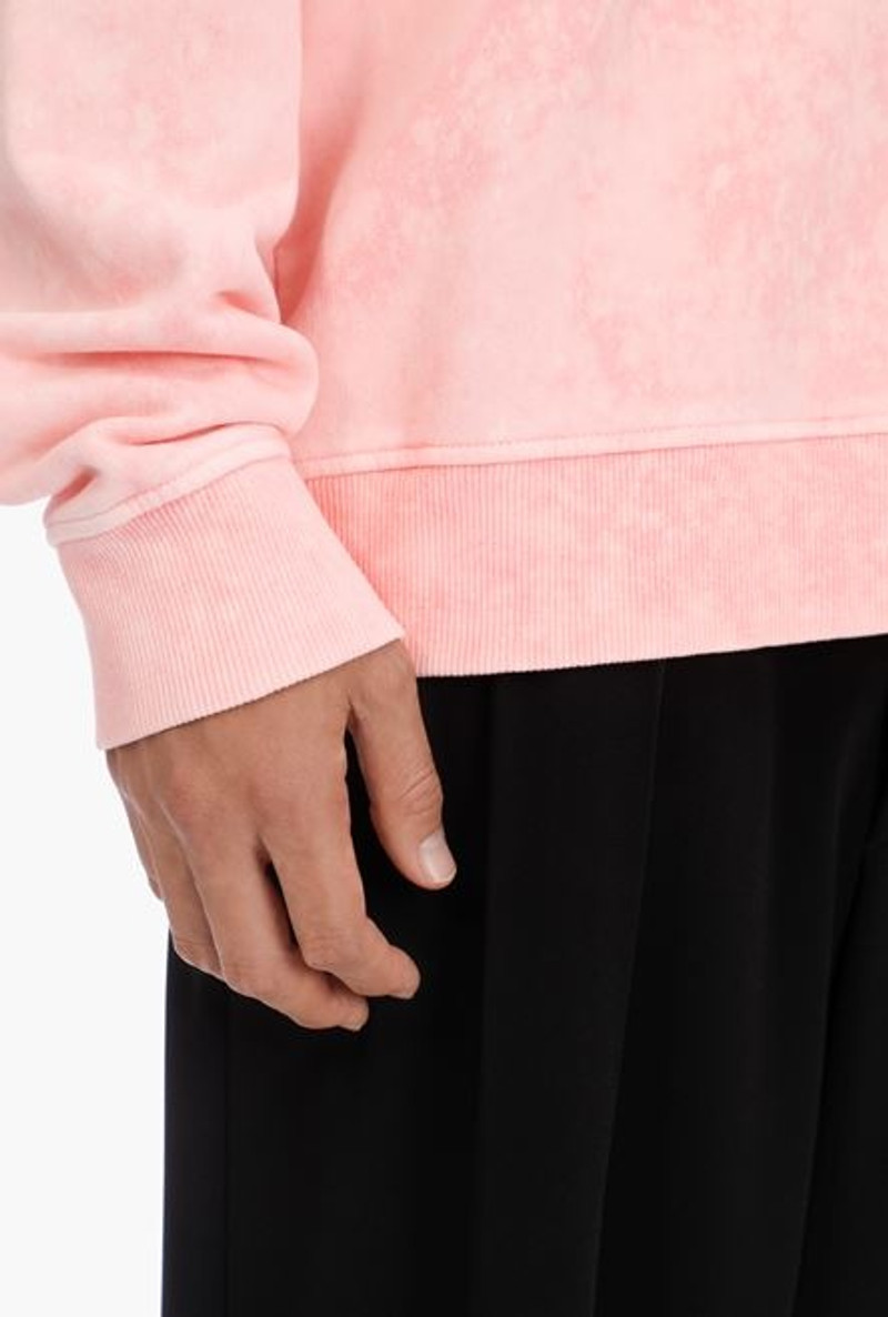 Pink cotton sweatshirt with multicolor Balmain logo 7