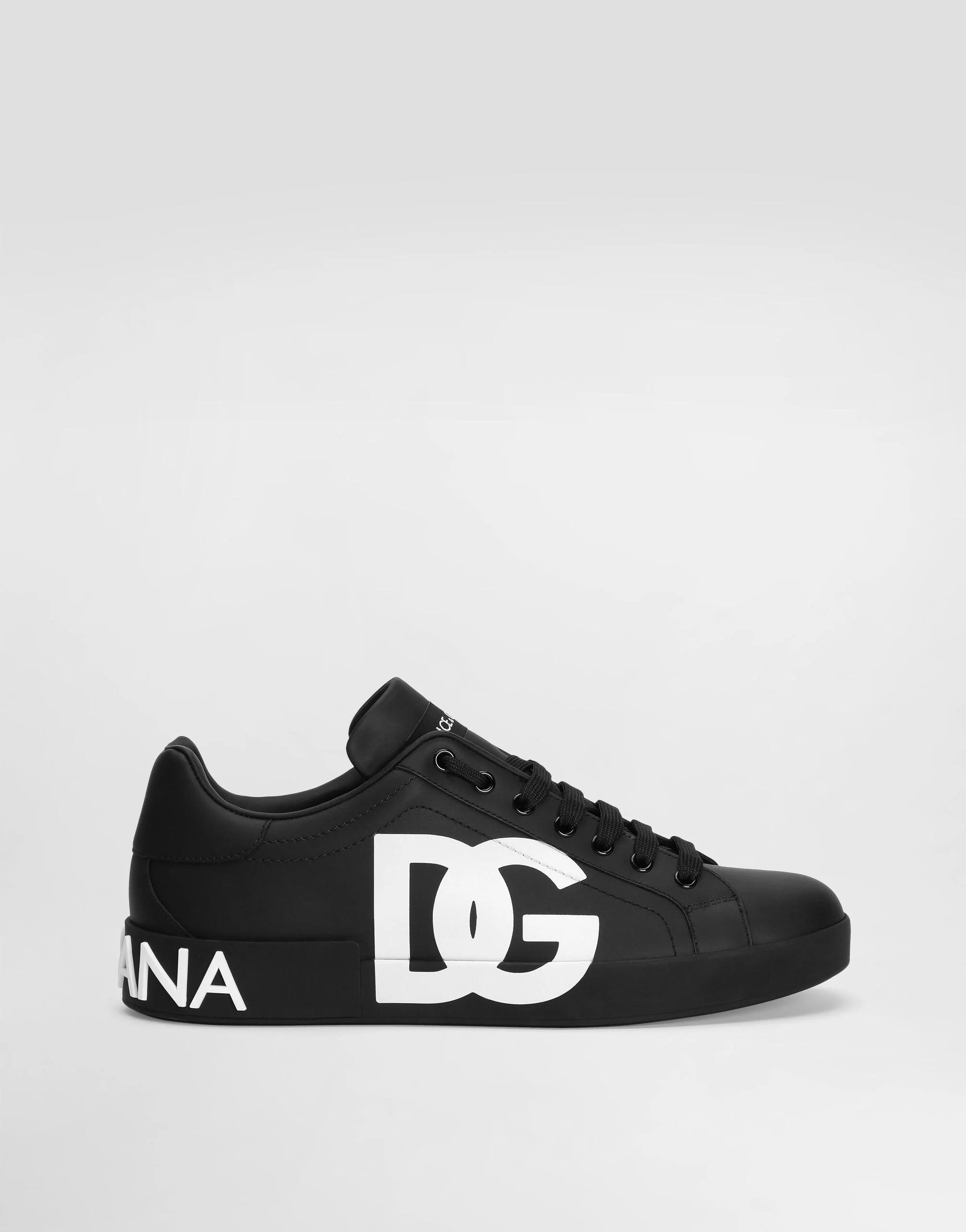 Calfskin nappa Portofino sneakers with DG logo print - 1