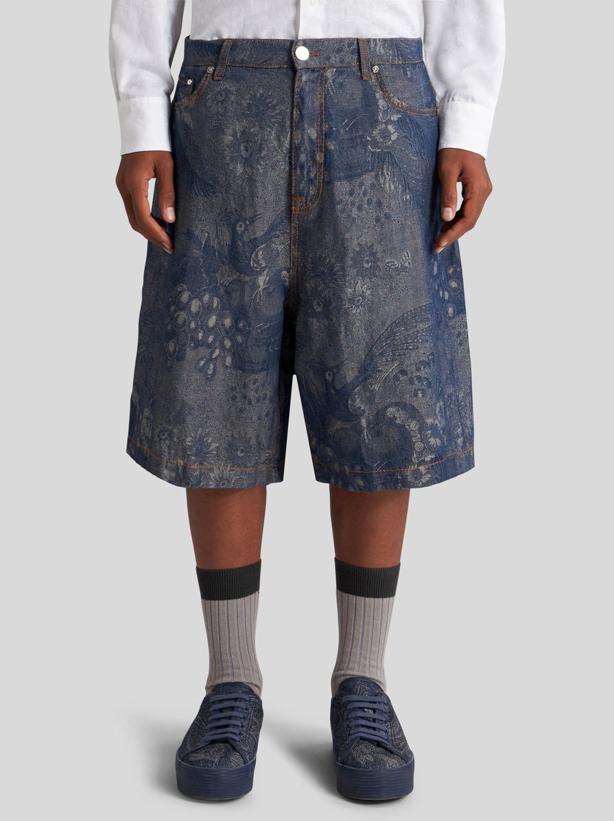 JACQUARD DENIM BERMUDA SHORTS - 2