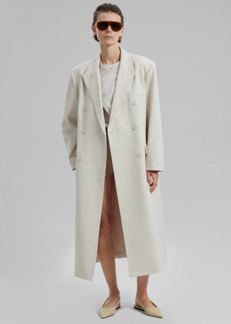 Dex Double Breasted Coat - Beige 4