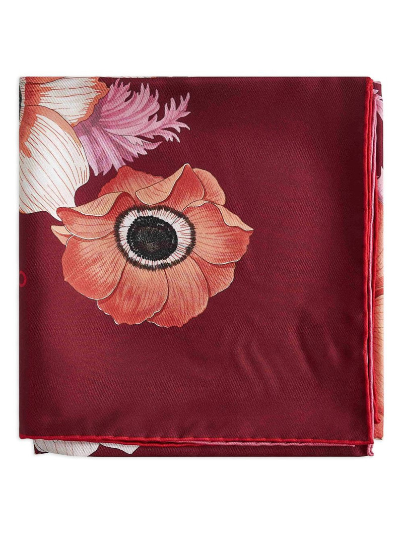 FERRAGAMO anemone-print square scarf outlook