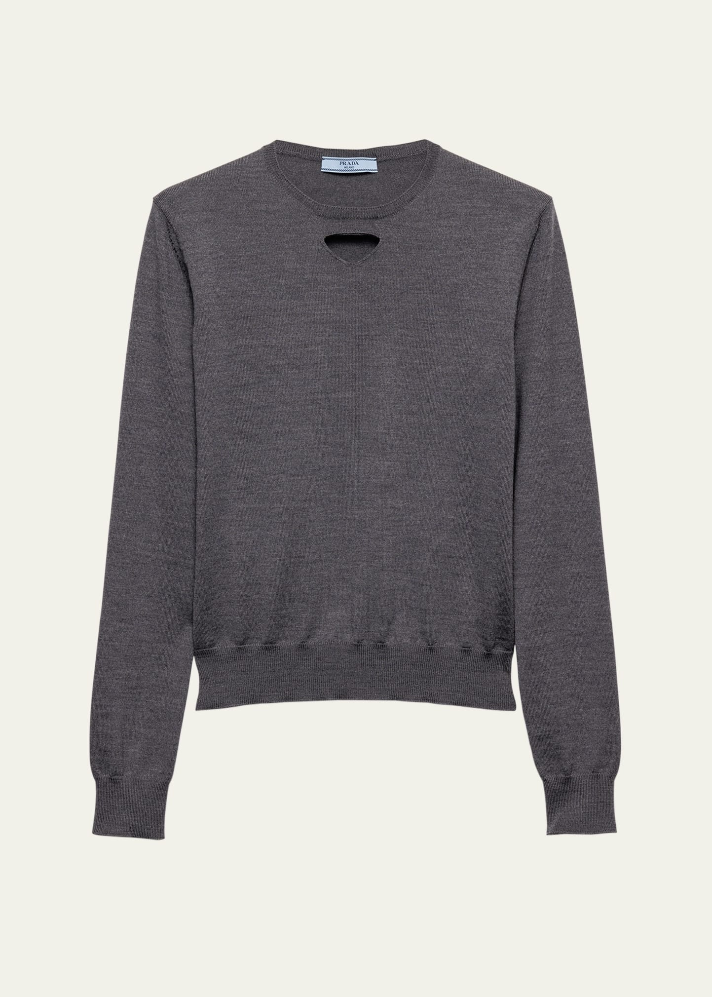 Cutout Triangle Wool Knit Sweater - 1