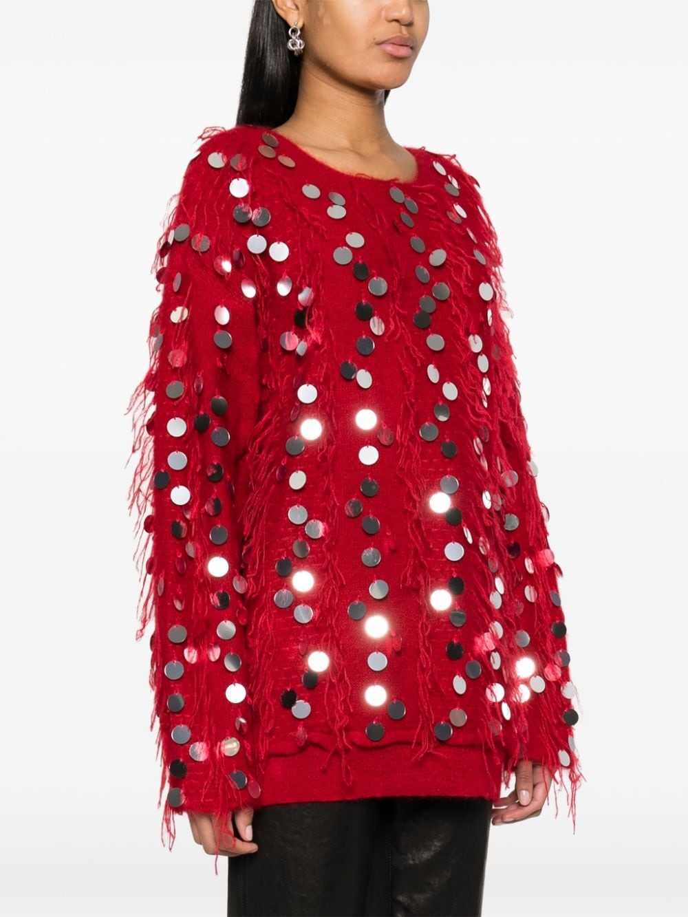 sequin-embellished mohair blend jumper - 3
