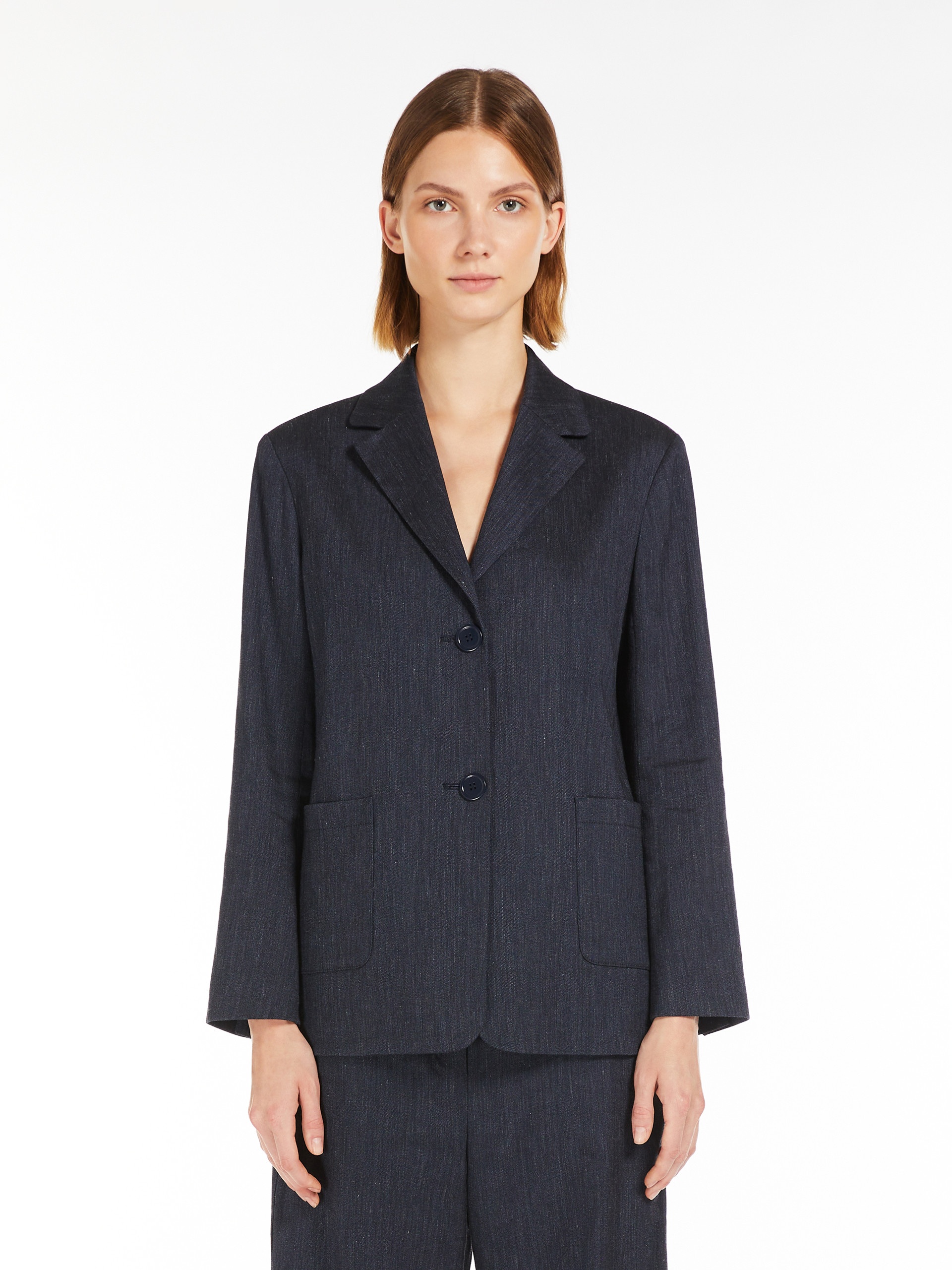 ジャケット S MAX MARA DERNA JACKET S Max Mara DERNA Denim-effect, single-breasted jacket