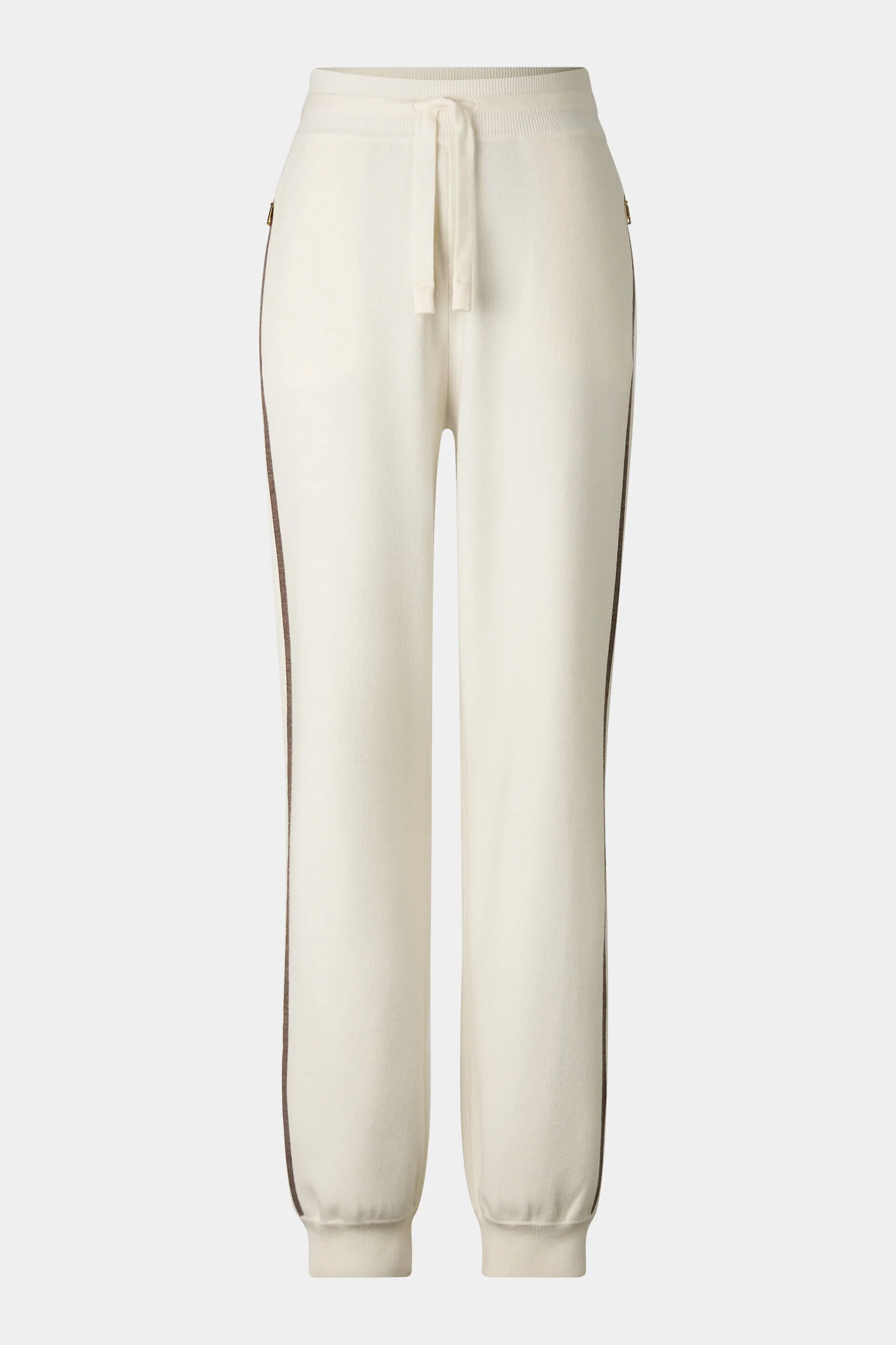 Calotta Virgin Wool-Blend Knit Pants in Off-White - 1