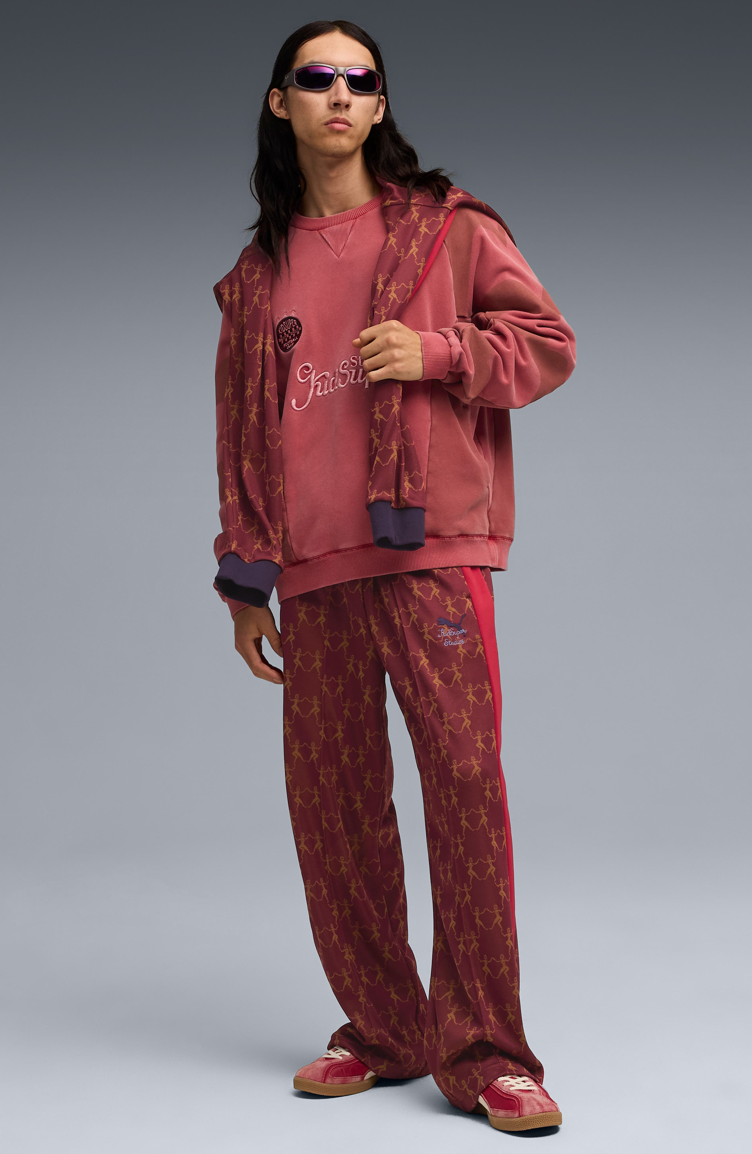 PUMA x KidSuper MCFC Embroidered Cotton Graphic Sweatshirt in Dark Crimson at Nordstrom - 6