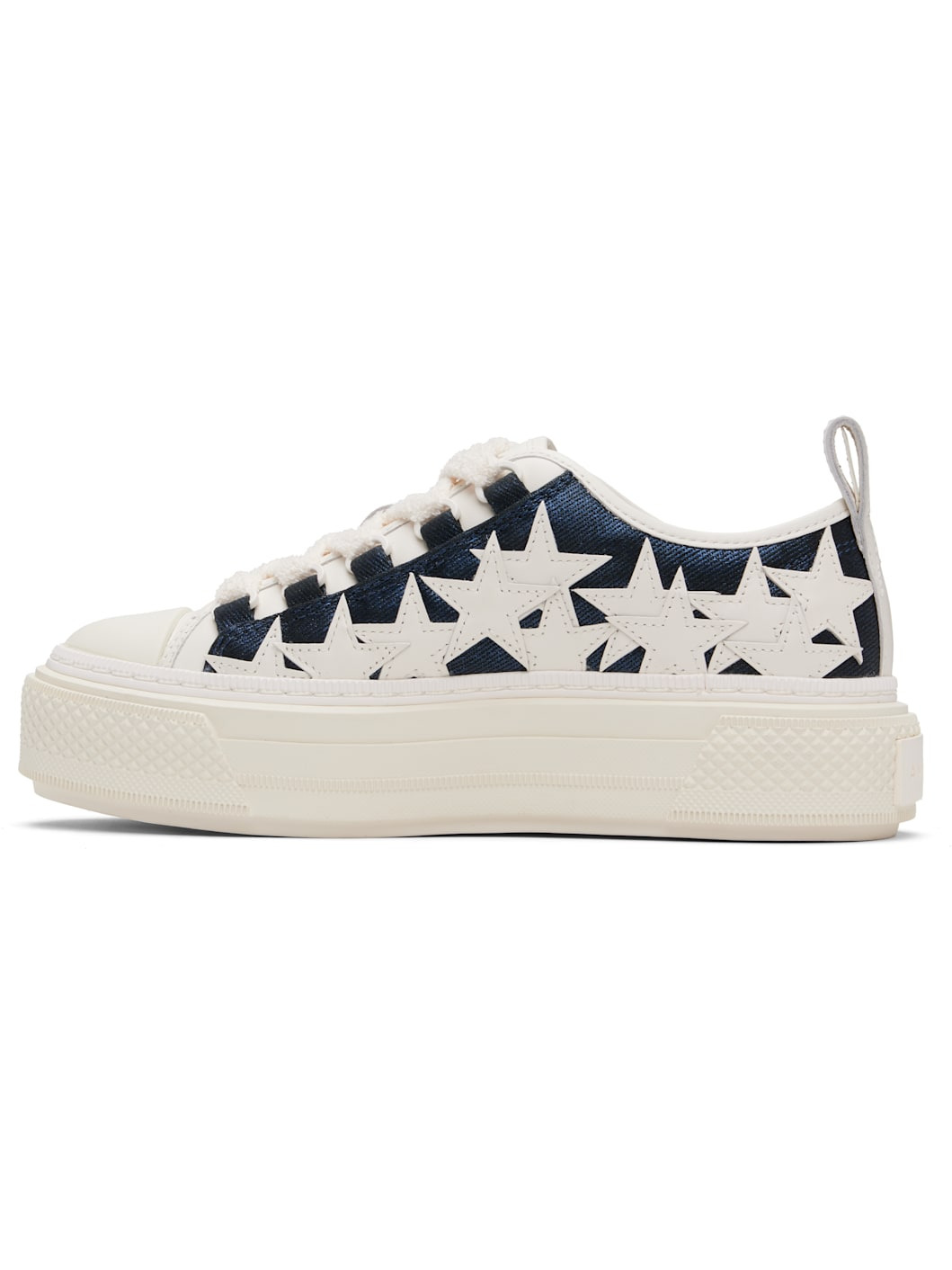 Blue Denim Stars Court Low Sneakers - 3