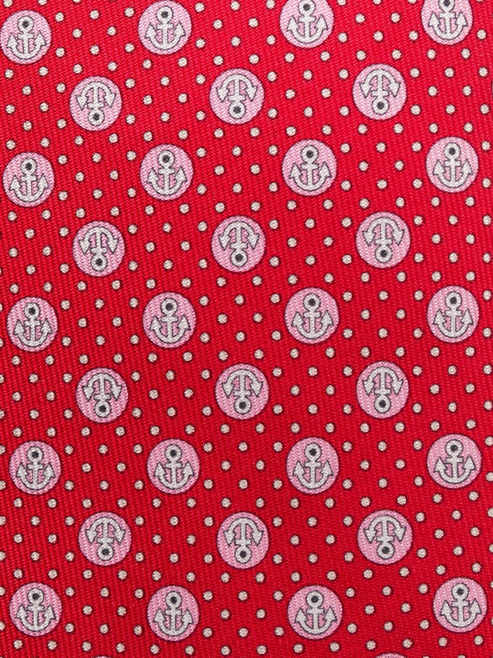 anchor print silk tie - 2