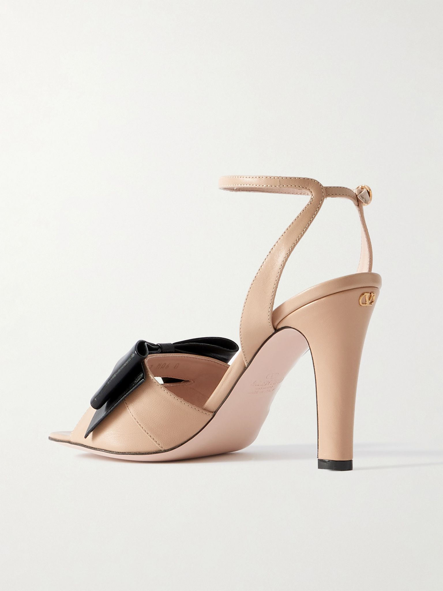 Bowow 95 bow-detailed leather sandals Beige - 3