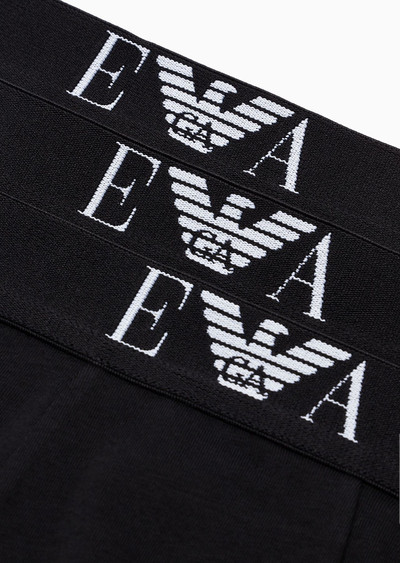 EMPORIO ARMANI Three-pack of boxer briefs with essential monogram logo outlook