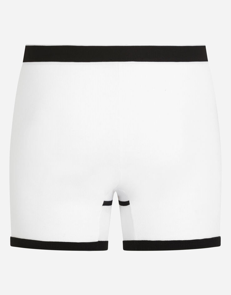 Long-leg fine-rib cotton boxers with DG patch - 3