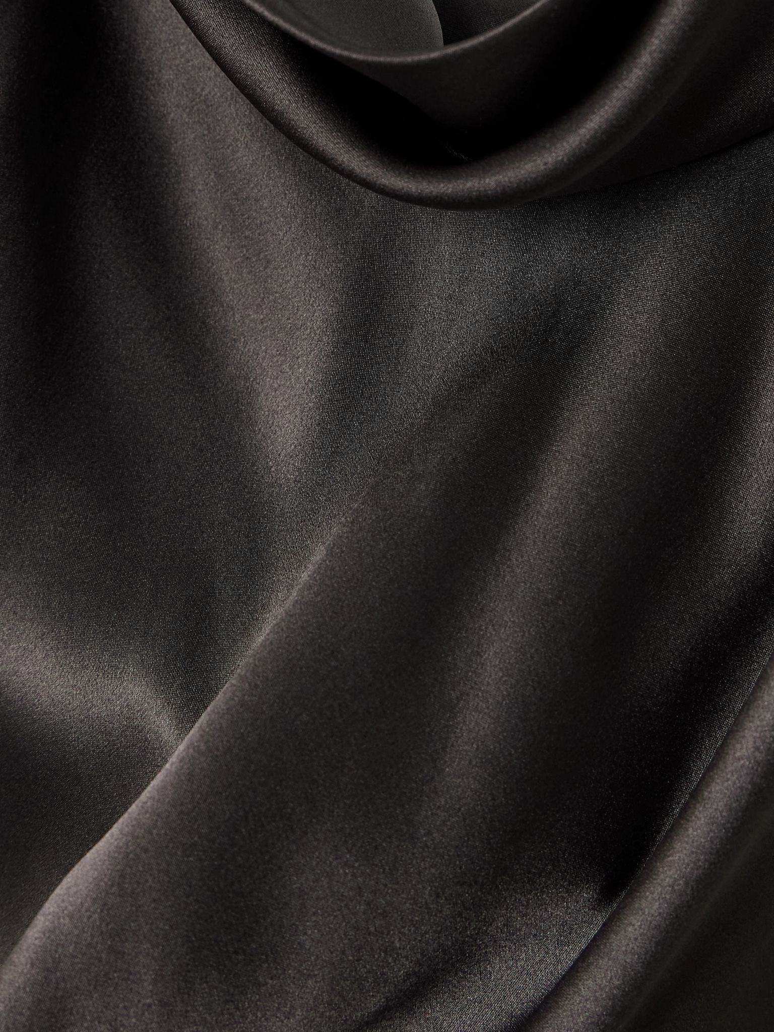 Open-back draped silk-satin midi dress Dark gray - 4