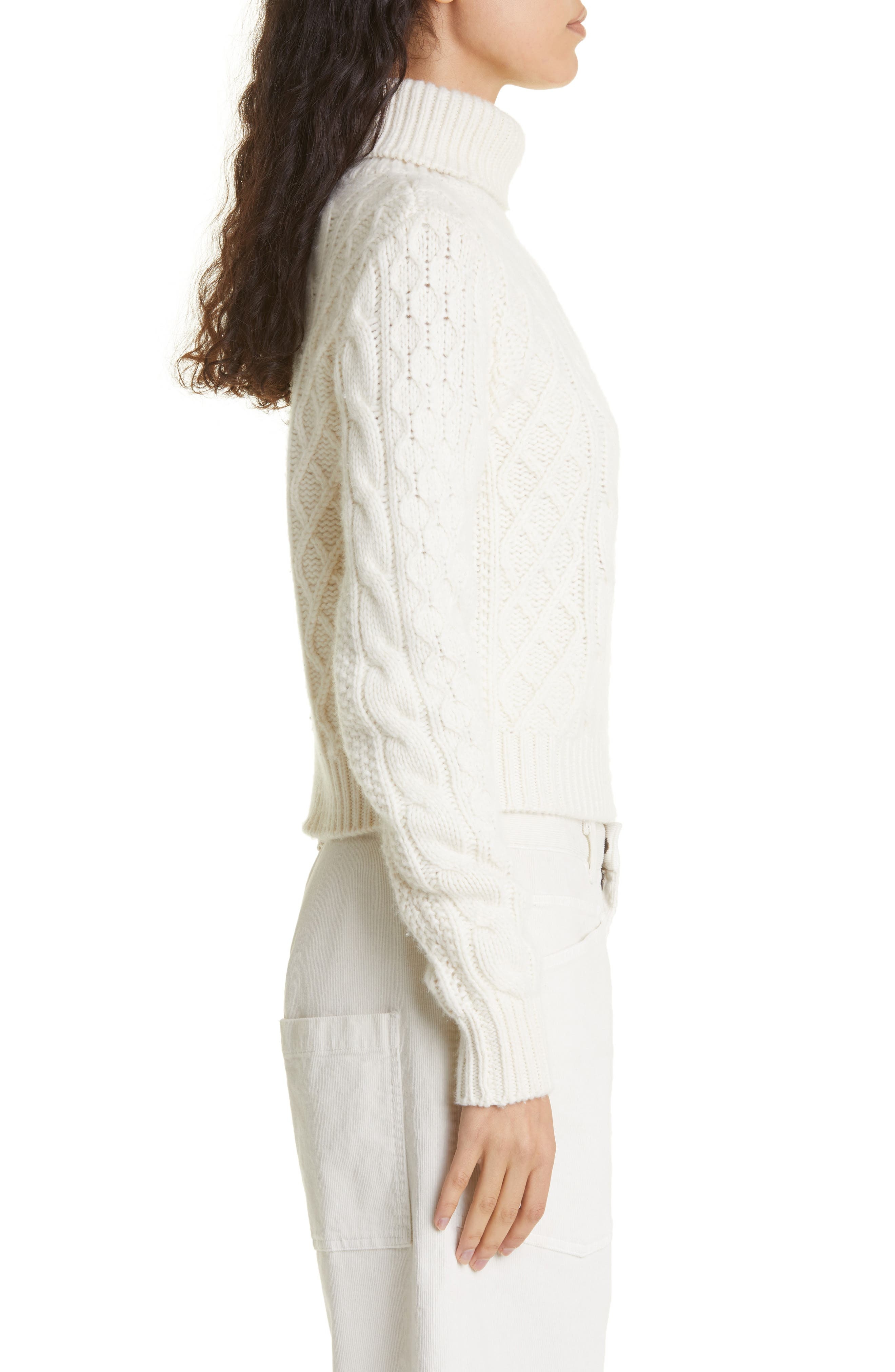 Andrina Wool & Cashmere Cable Turtleneck Sweater - 4