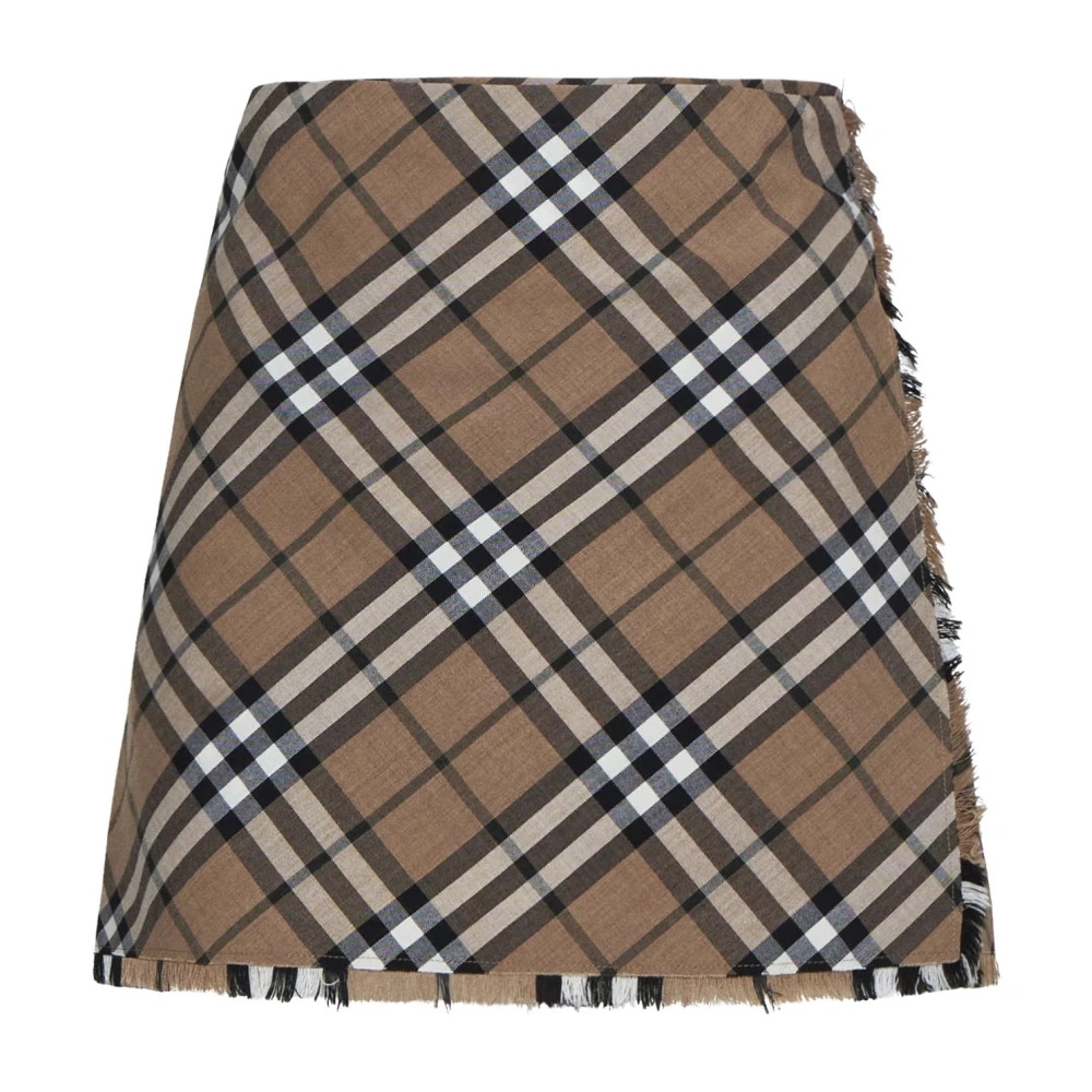 Burberry CHECK PRINT WOOL BLEND KILT MINISKIRT | miinto