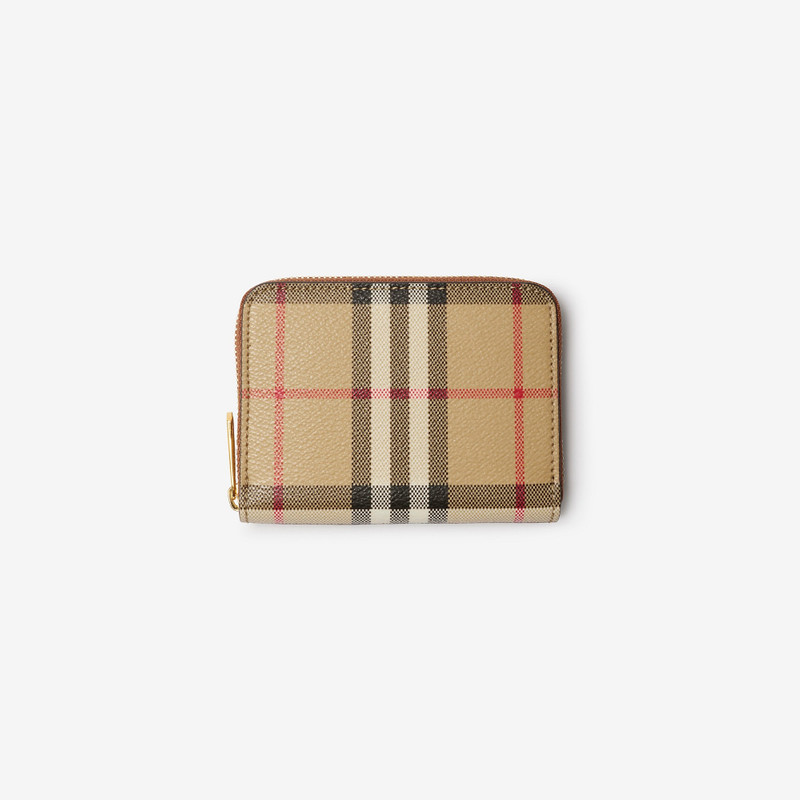 Small Check Zip Wallet - 1