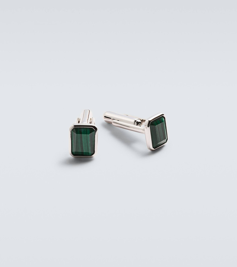 Sterling silver cufflinks with emeralds 1