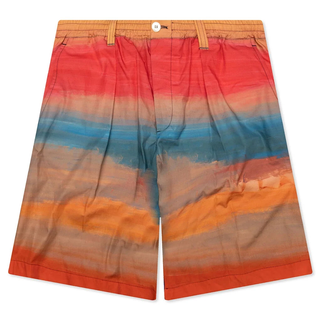 POPLIN STRETCH WAIST SHORTS - MULTICOLOR - 1
