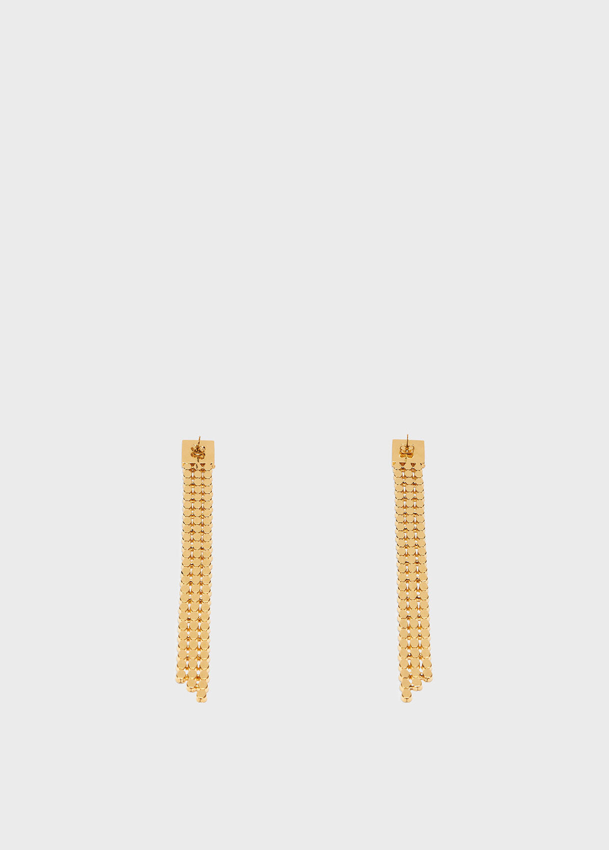 CHAIN DROP EARRINGS WITH RHINESTONES AND B MONOGRAM - 3