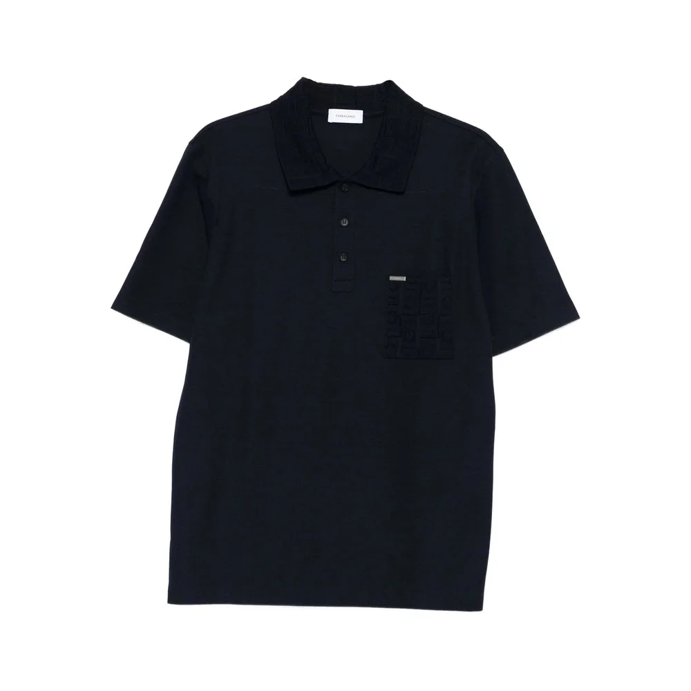 Ferragamo Blue Polo Shirts Men - 1