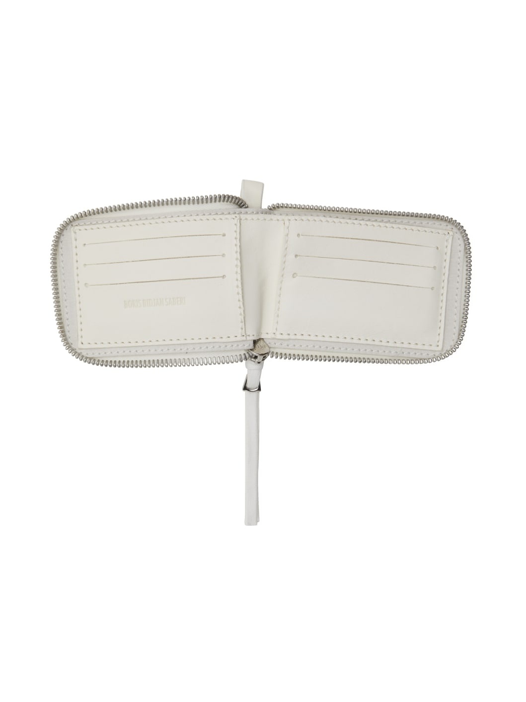 White Leather Zip-Around Wallet - 3