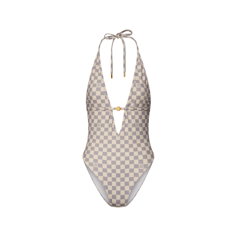 Damier V-Neck Swimsuit 1