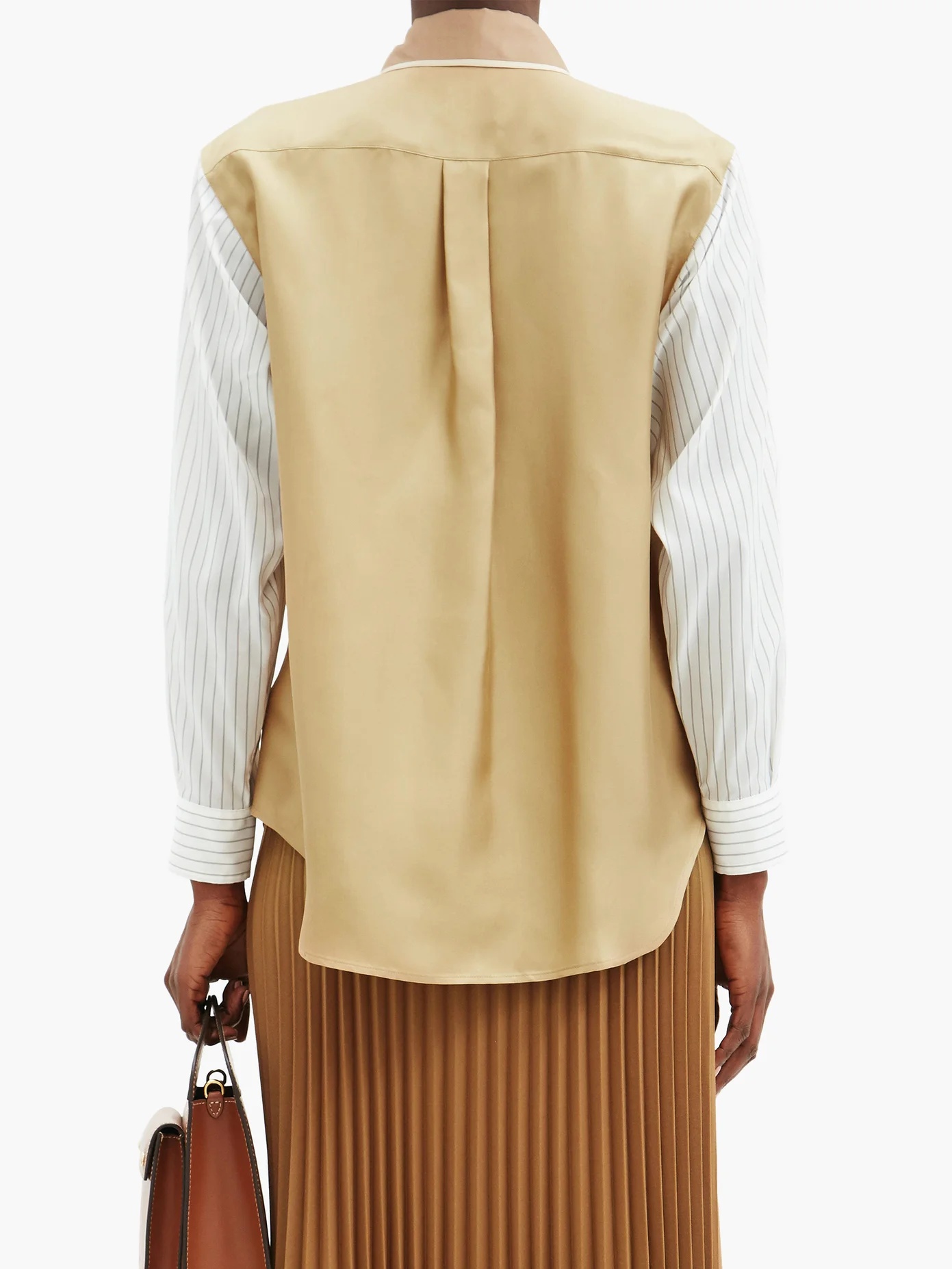 Panelled-front silk-faille shirt - 5