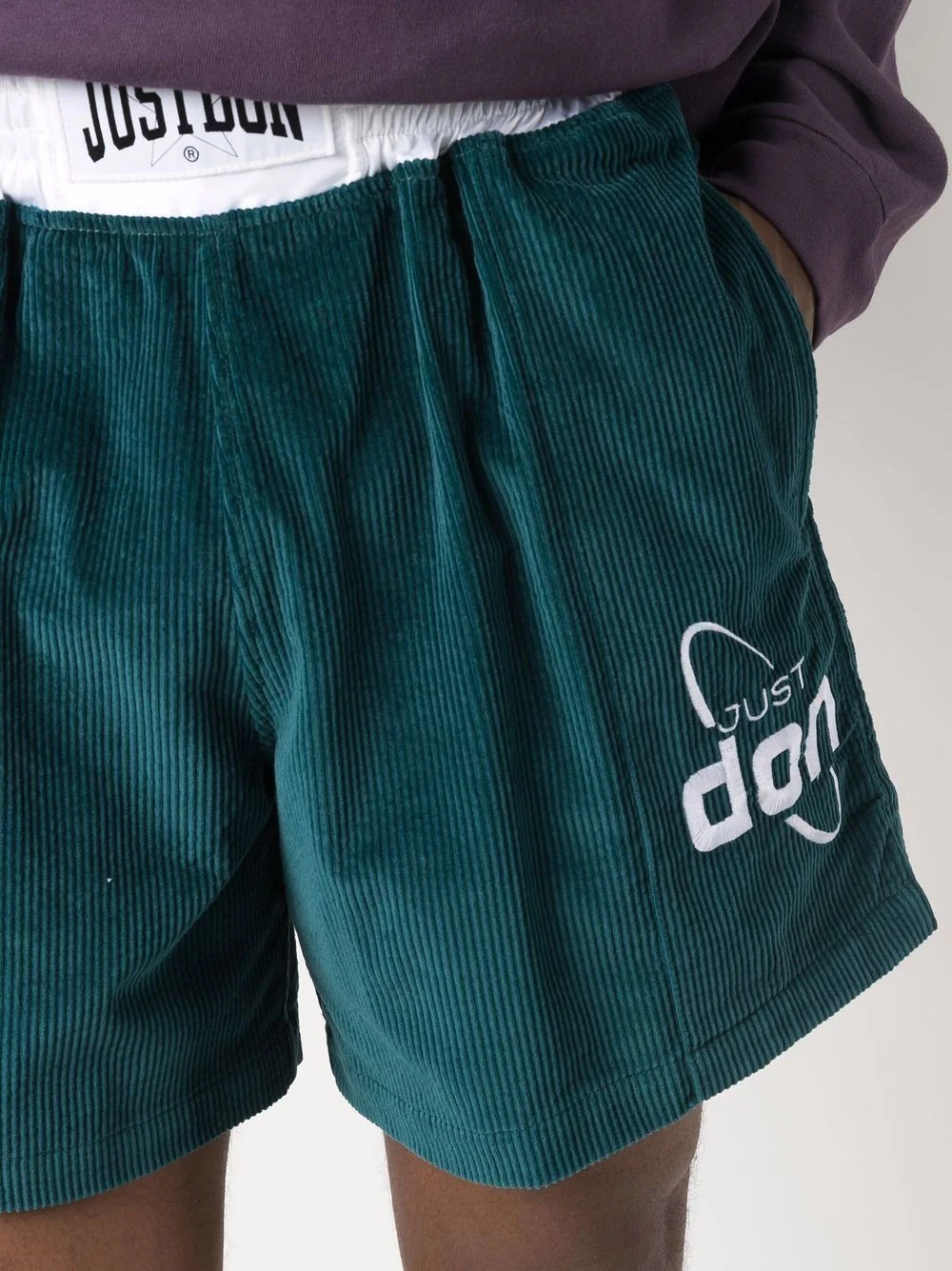 corduroy logo shorts - 5