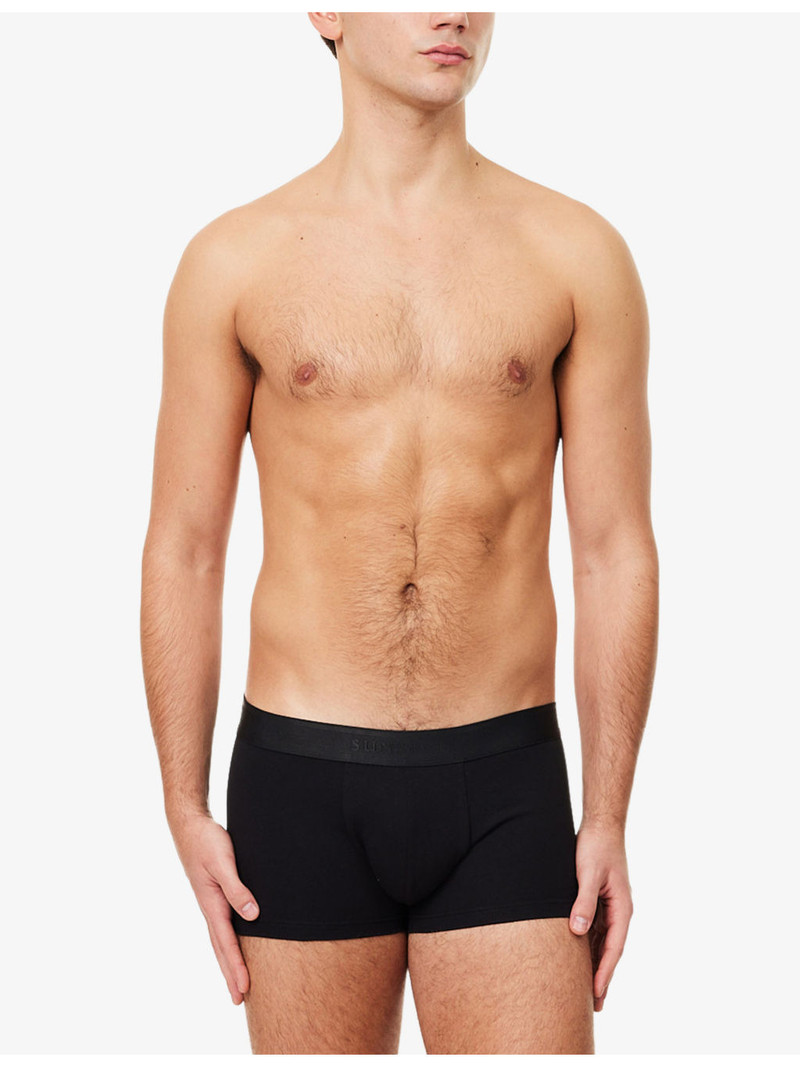 Sunspel Branded-Waistband 3-Pack Stretch-Cotton Trunks outlook