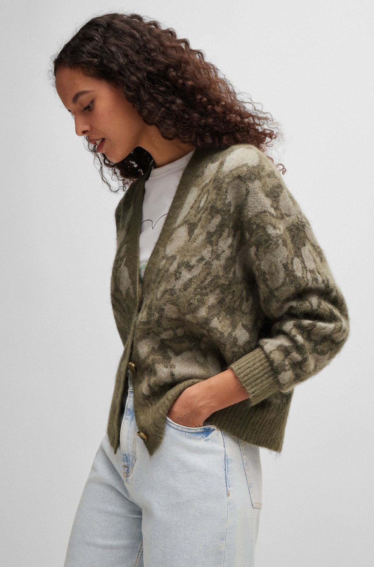 OVERSIZE-FIT CARDIGAN WITH SIGNATURE PATTERN - 5