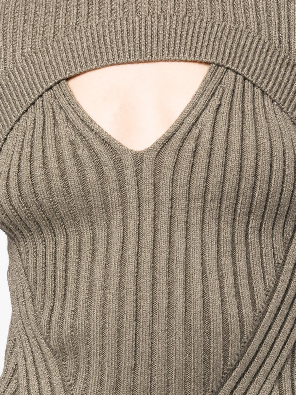 ribbed-knit cut-out jumper - 5