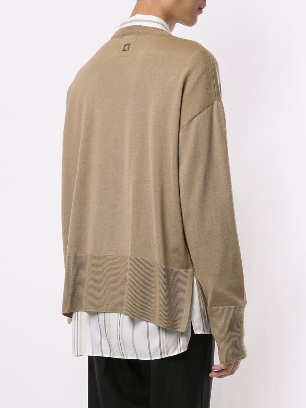 slit detail crew neck jumper - 4