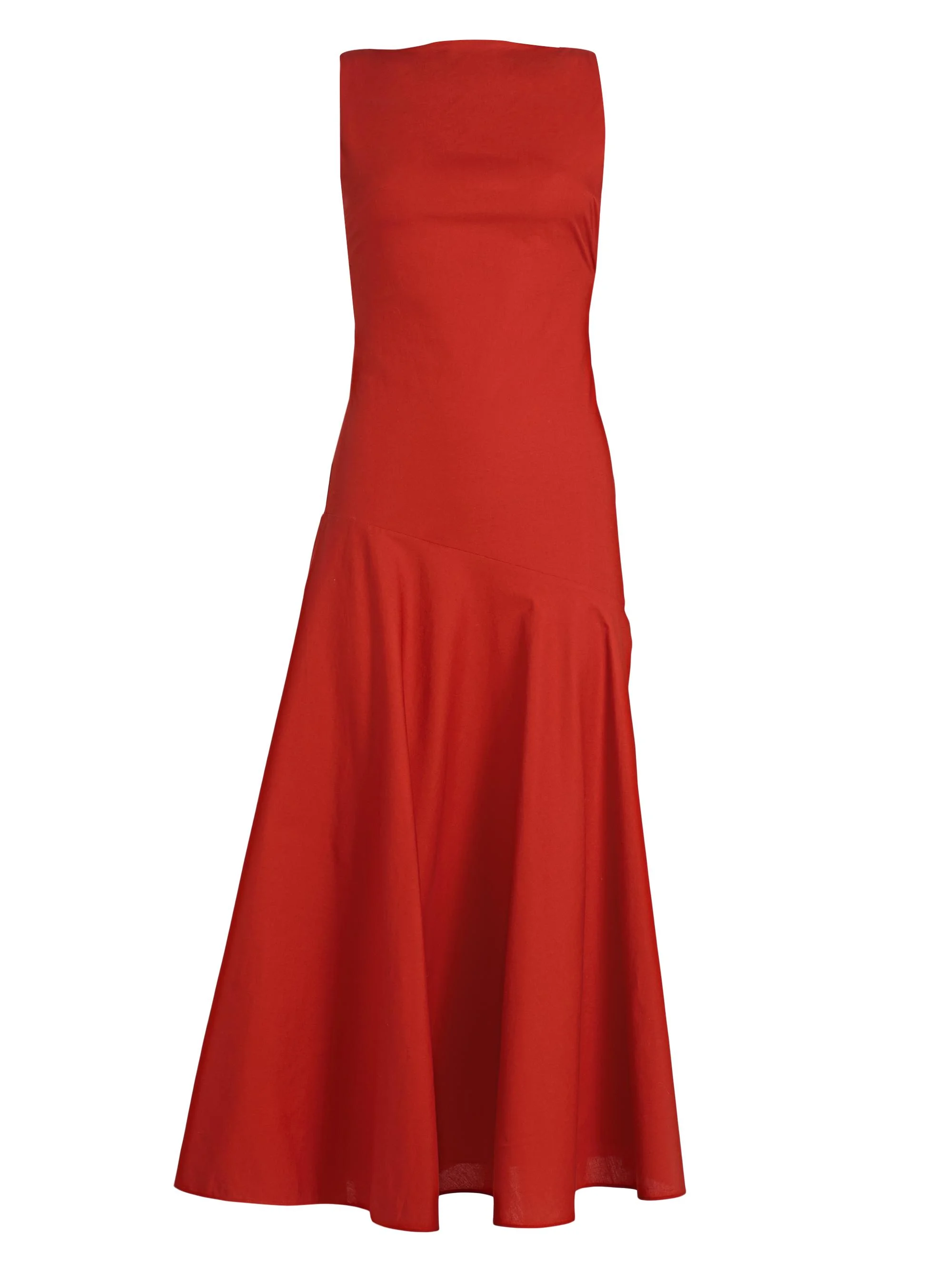 Women's Ren Bias Cotton Midi-Dress - Persimmon - 1
